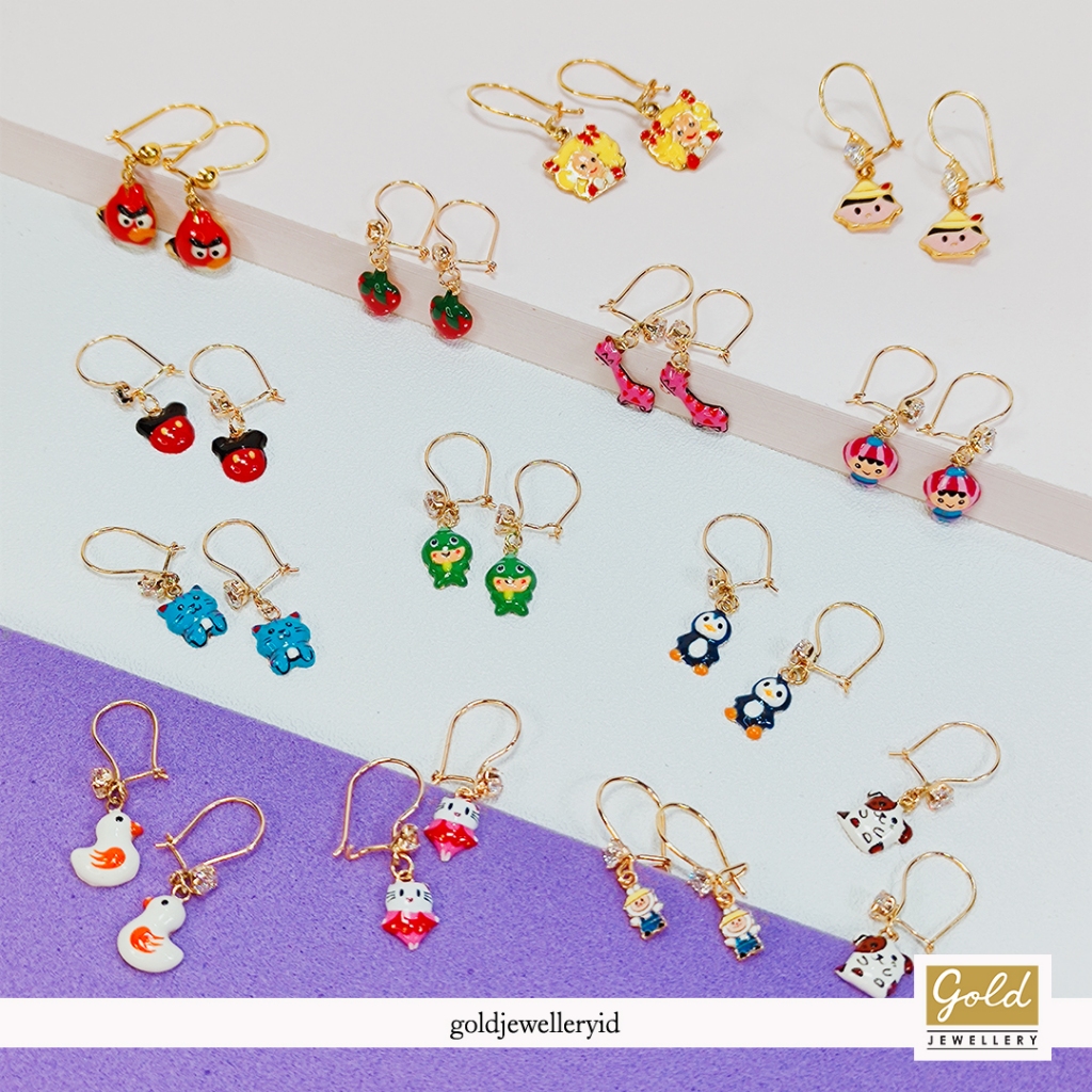 Anting bayi kait emas kuning 700 16k - toon series