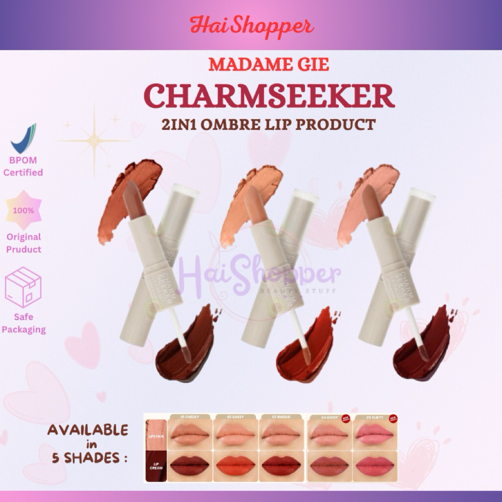 MADAME GIE Charmseeker 2in1 Ombre - Make Up Lipstick Lip Matte Cream Soft Matte Finish Superstay | L