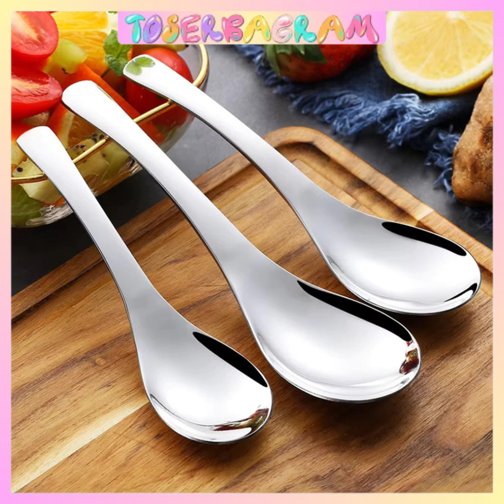 Sendok Korea Tebal Stainless Sendok Makan Sendok Bebek Sendok Makan Buah Sendok Korea