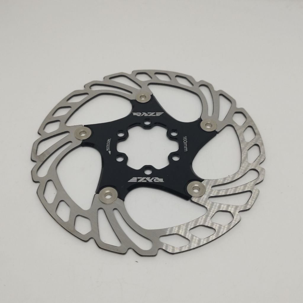 Rotor Raze RT01-160mm 6 bolt Cakram Sepeda - Hitam