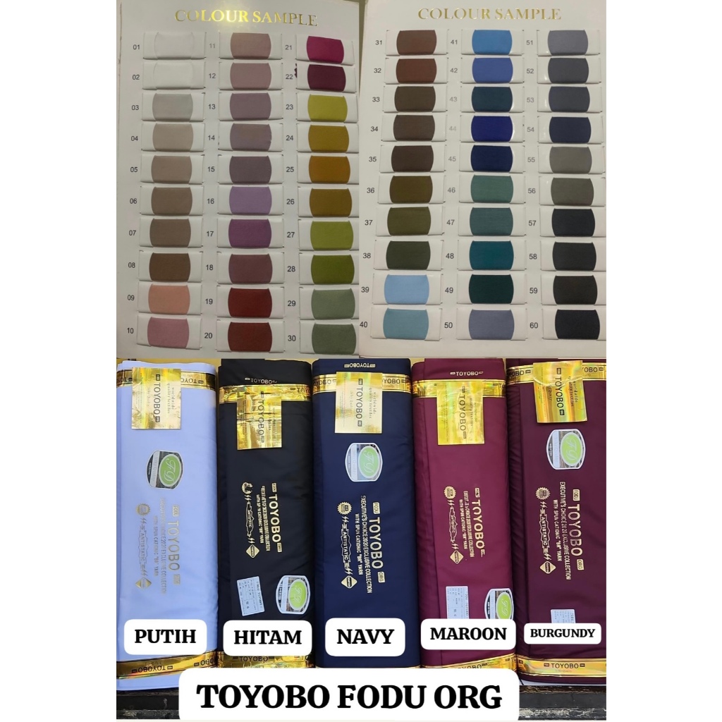Kain Katun Toyobo Fodu 1 Roll 40 Yard - Bahan Toyob Premium Fodu Org