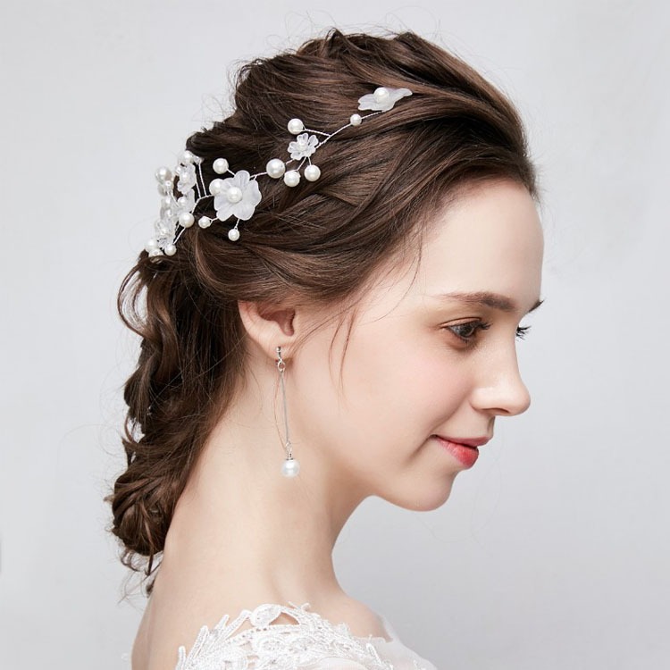Headpiece Hiasan Rambut Hiasan Hijab mutiara bunga