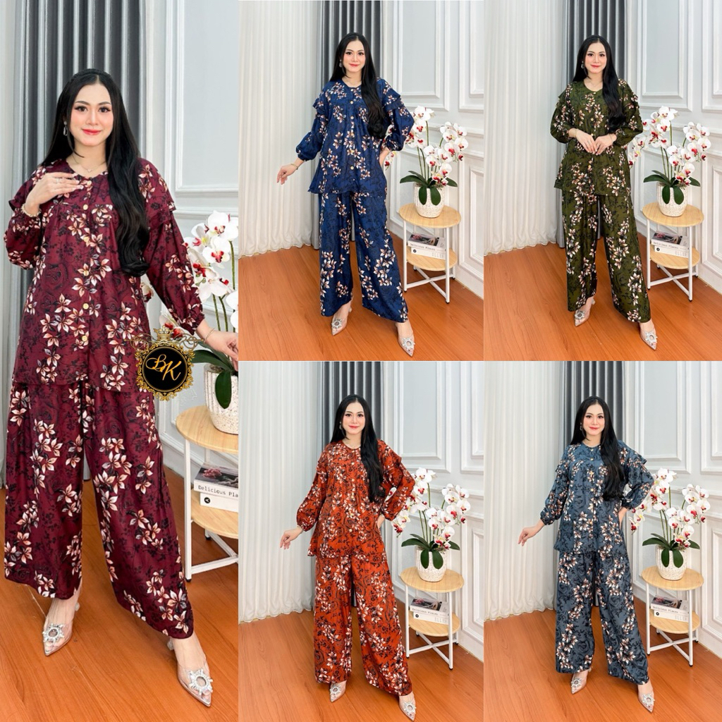 One Set Pajamas Jumbo| Setelan Ld 130 | Setelan Rayon Jumbo| Setelan Jumbo Lengan Panjang| Setelan J