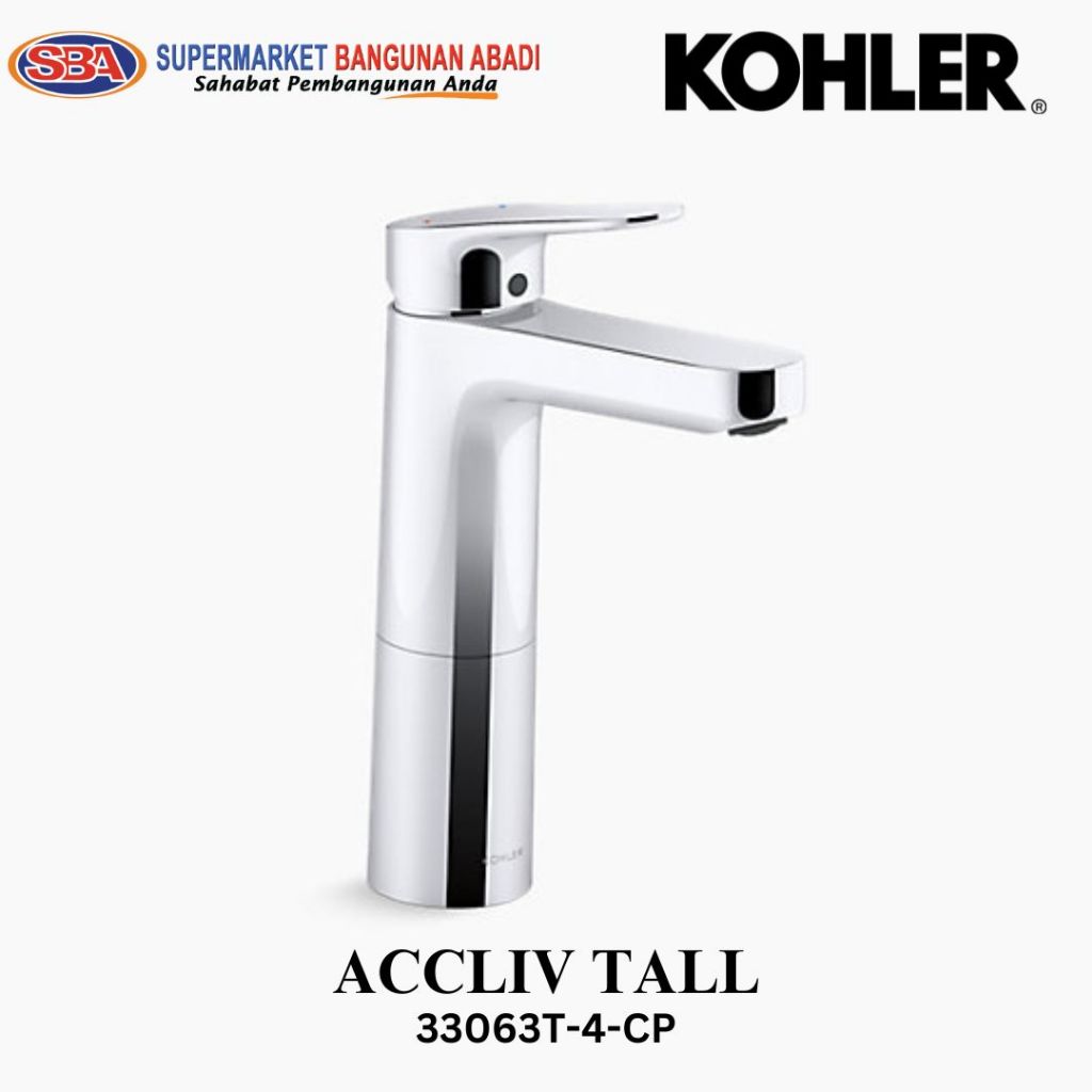 Accliv Tall Kohler | 33063T-4-CP | Kran Wastafel Kohler