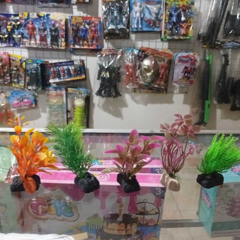 Hiasan Bunga Tanaman Plastik Akuarium Mini