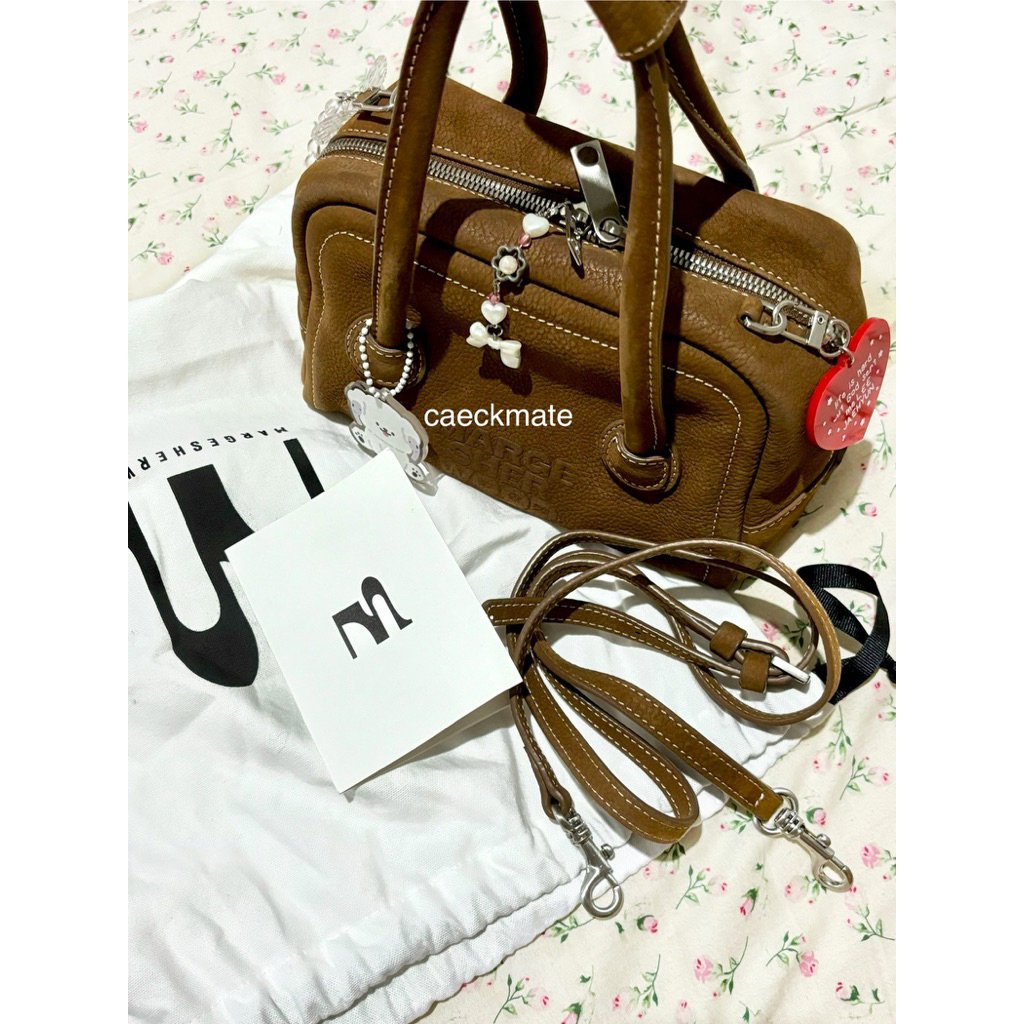 (NETT NO NEGO) preloved margesherwood soft tote mini nubuck chestnut bag marge sherwood