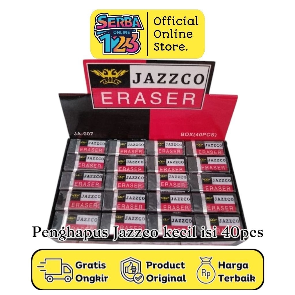 

BISA COD || PENGHAPUS PENSIL/PENGHAPUS KECIL/MINI ERASER/PENGHAPUS JAZZCO 1 PACK MURAH (ISI 40PCS)