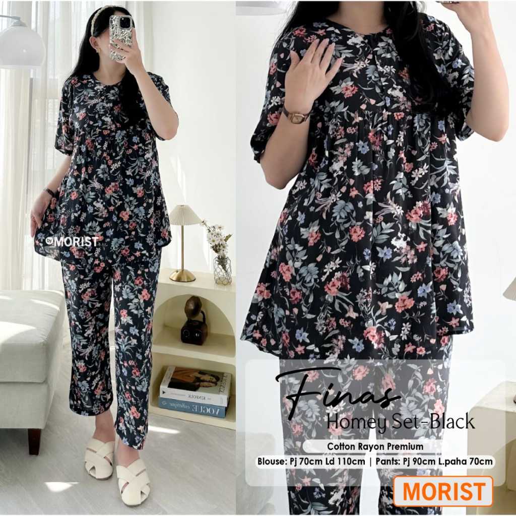 Morist Berlabel Finas Muisi Elila Wenia Lupin Kilsa Difra Vinta Minli Loana Homey Set Rayon Kancing 