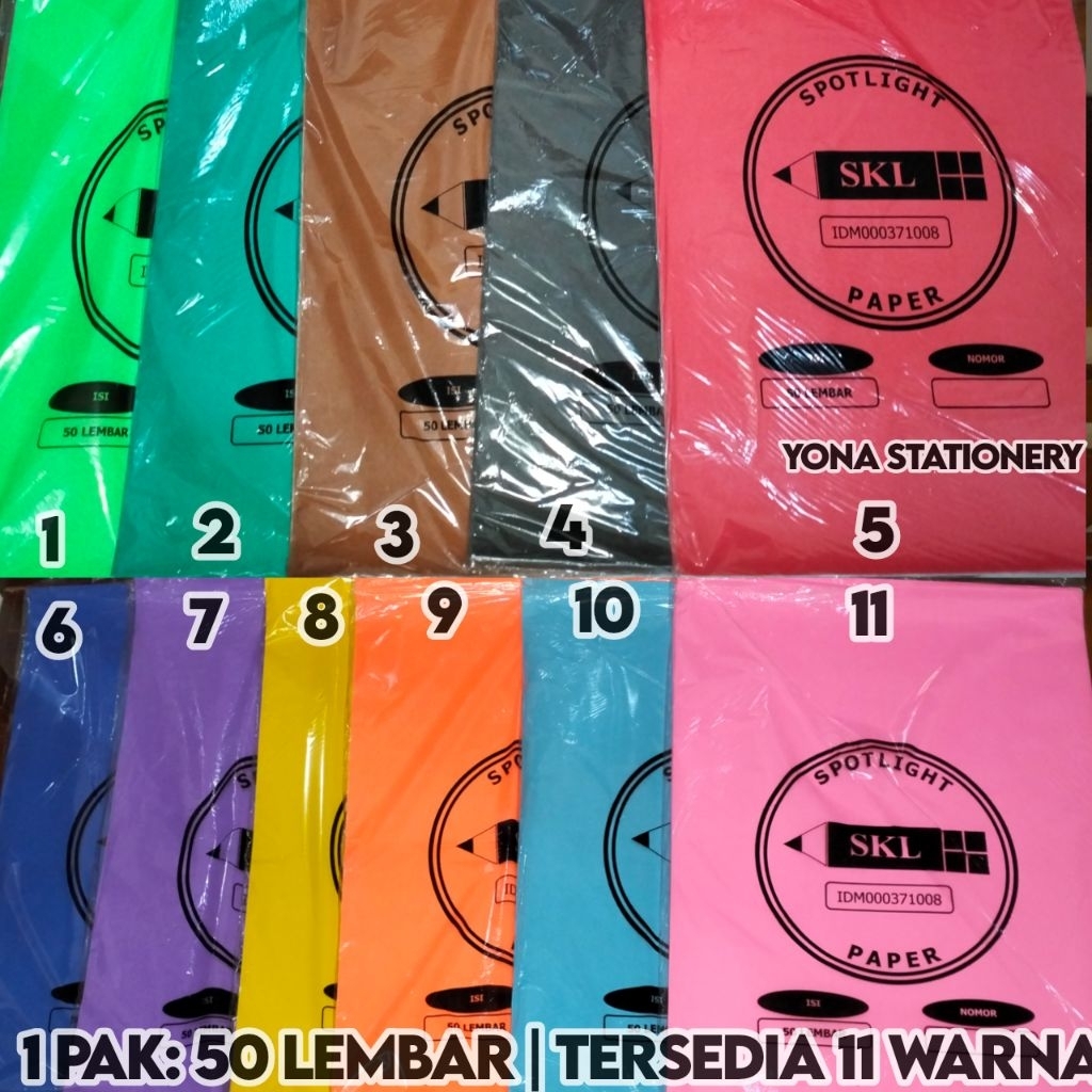 Karton Asturo Warna Warni Ukuran 40 x 60 Cm | 1 Pak: 50 Lembar | Tersedia 11 Warna: Hijau Muda, Hija