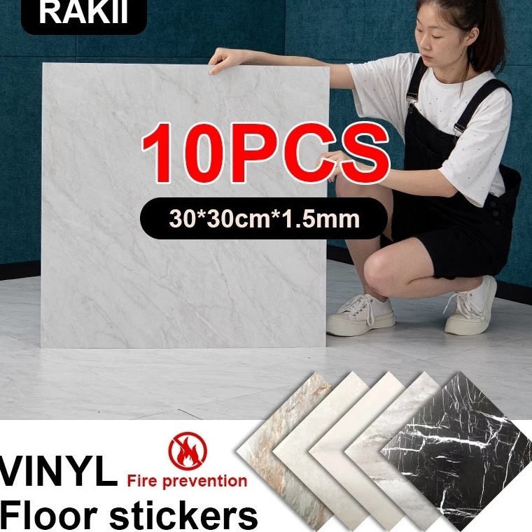 KODE S48I 1pcs Lantai Marmer Vinil 3X3 CmStiker Vinil Lantai Marmer GranitStiker Lantai Vinil Lapisa
