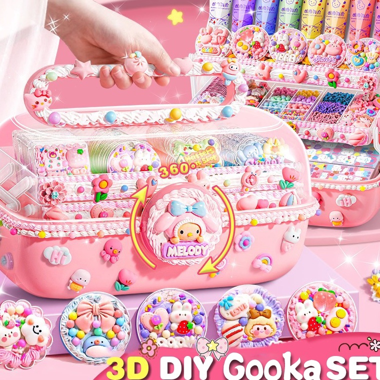

KODE Y62O 885pcs DIY Gantungan Kunci Akrilik Set DIY Keychain Set Kartu Stiker luca Kotak Guka Cream Gum Kartun Mainan Anak Perempuan Hadiah Ulang Tahun