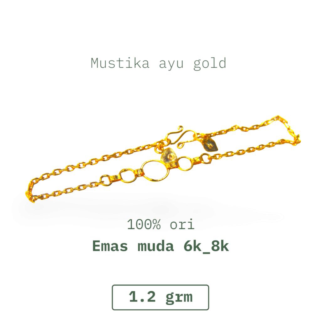 Gelang Medan Anak/Dewasa Emas Muda Kadar 300