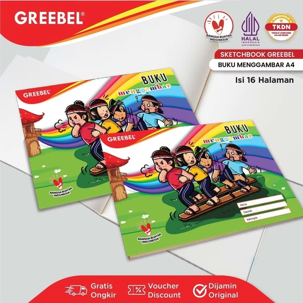 

GREEBEL Buku Gambar A4 / Greebel Sketch Book A4 isi 8 Lembar (16 Halaman)