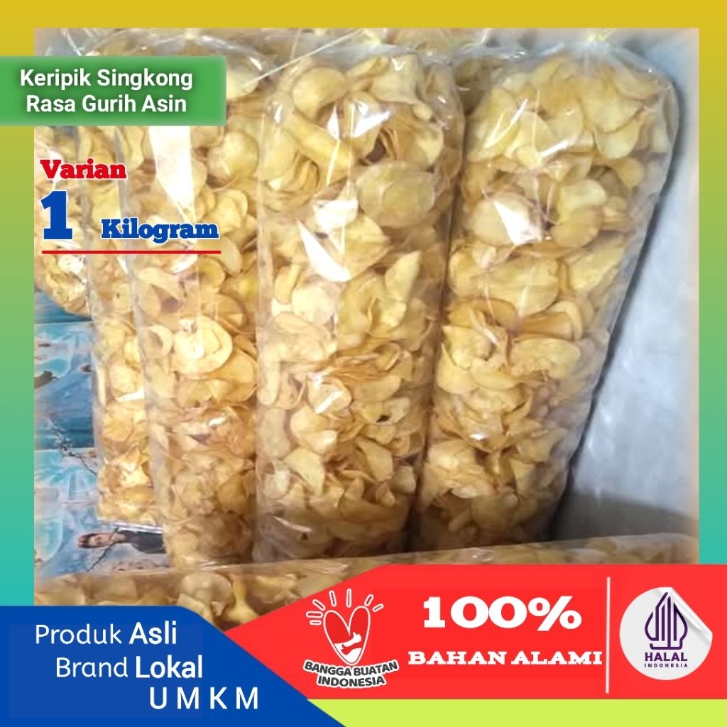 

GRATIS ONGKIR !!! Keripik Singkong Gurih Asin 1kg Renyah dan Gurih