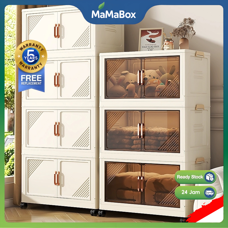 MaMaBox Laci Plastik Susun/Lemari Plastik Susun Besar/Lemari Plastik Lipat 3-5 Susun/Storage Box Org