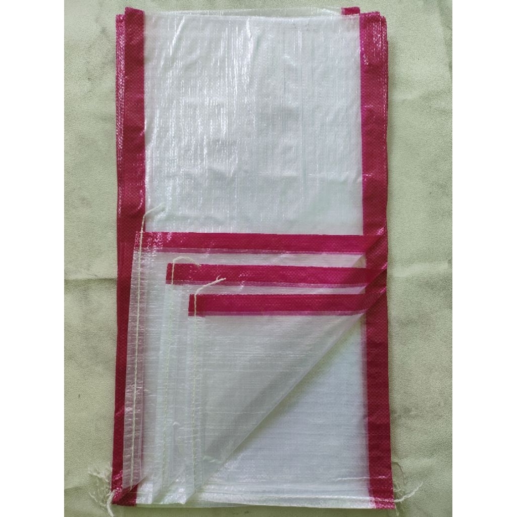 karung beras 20kg ukuran 40x72 transparan isi 50 lembar