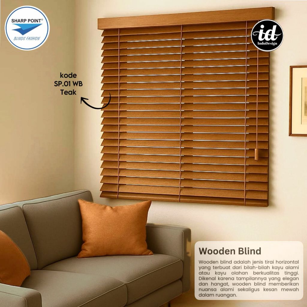 WOODEN BLIND-VENETIAN BLIND-ROLLER BLIND-HORIZONTAL BLIND (MERK SHARP POINT)