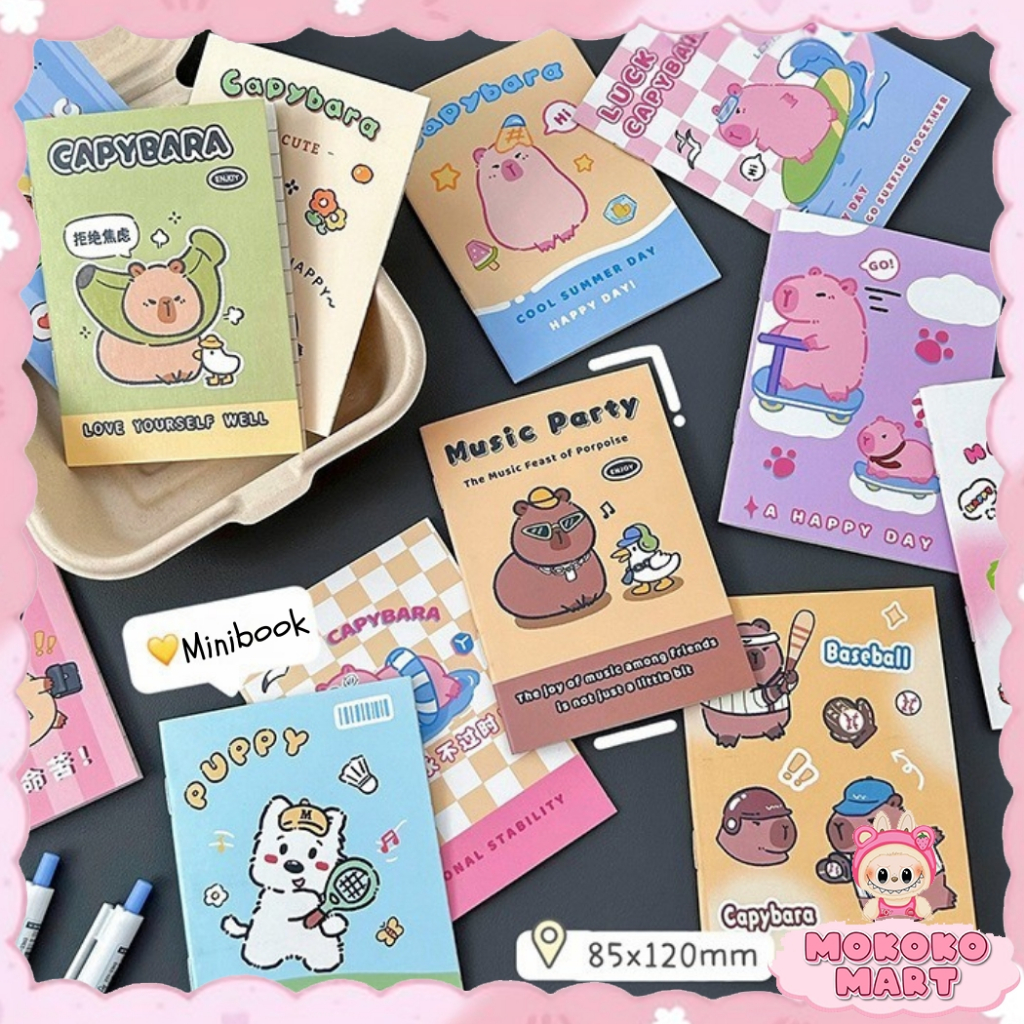 

MM Buku Tulis Catatan Kecil Notebook Mini Kapibara Buku Tulis Memo Kecil Mini Motif Karakter MB27