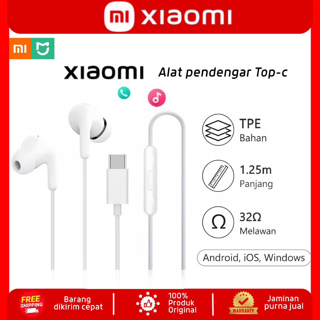 XIAOMI headset type-c | headphone xiaomi type-c