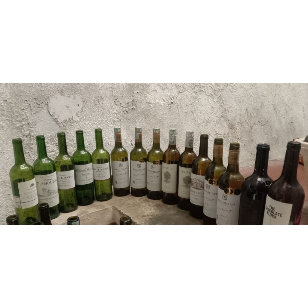 botol wine bekas kaca tebal tanpa tutup