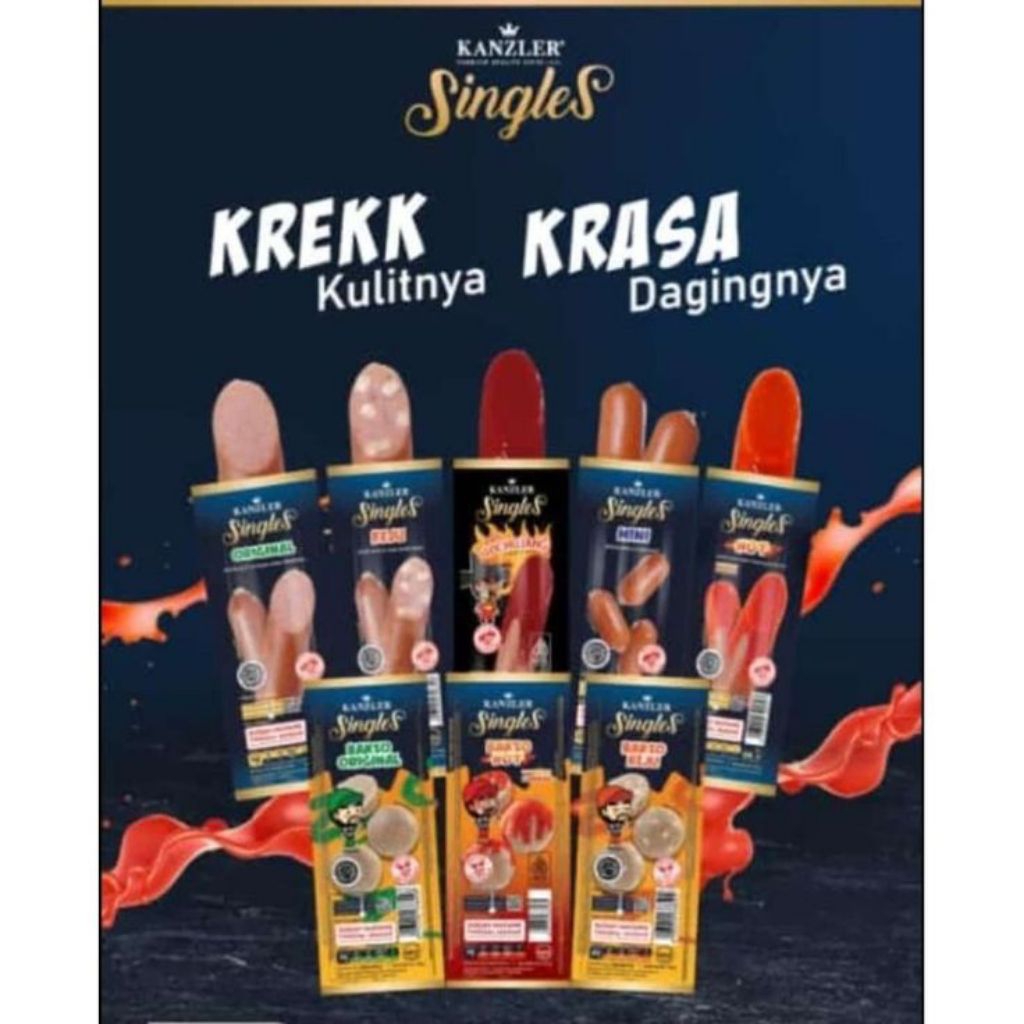 

[READY STOCK] Sosis Kanzler Singles 65g 1BOX - Original / Keju / Pedas / Gochujang / Mini | Sosis Siap Makan