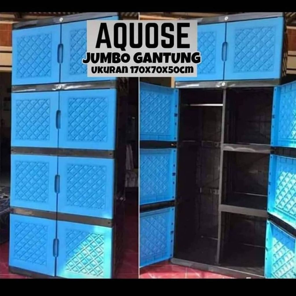 Lemari Aquose JUMBO + Gantungan 8 pintu