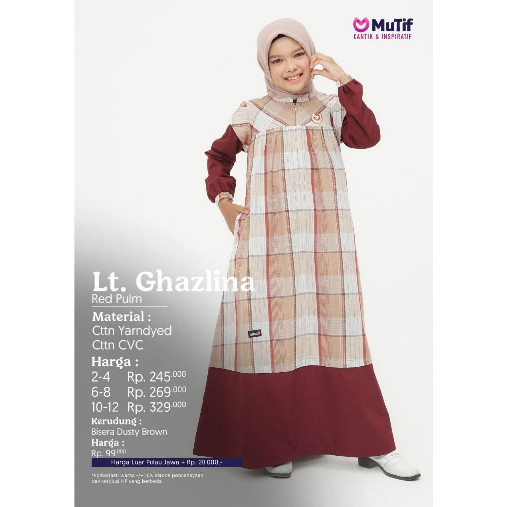 MUTIF GAMIS ANAK GHAZLINA / BUSANA ANAK GAMIS / GAMIS ANAK LITTLE MUTIF / GAMIS ANAK / BUSANA MUSLIM
