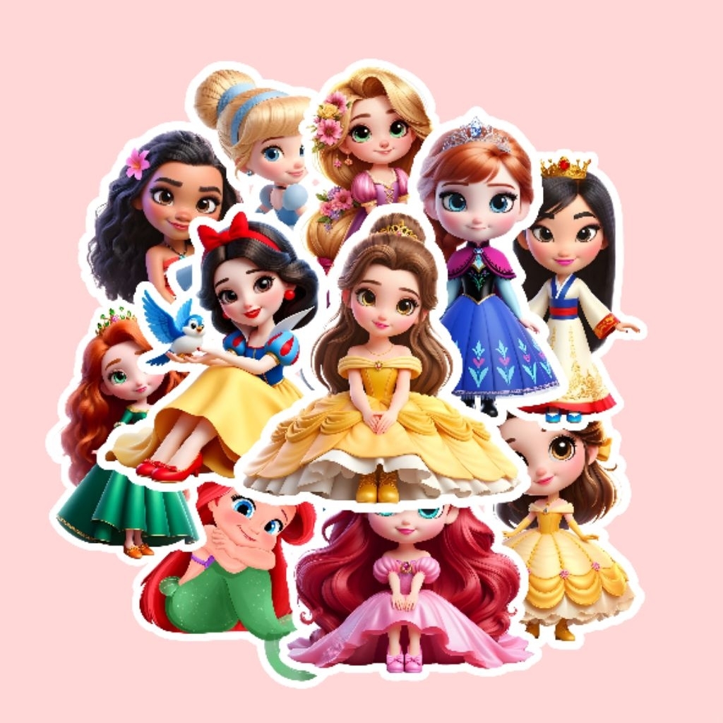 

Sticker Vinyl Disney Princess Untuk Laptop HandPhone ScrapBook Waterproof