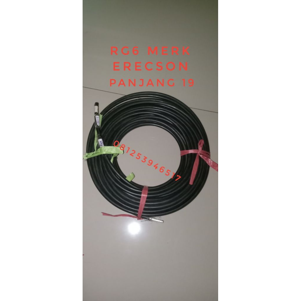 kabel RG,6, merk erecson baru 50 ohm pjg 19m
