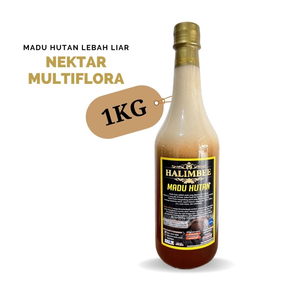 

Madu Asli Hutan Liar Murni 100% Grad A Super Raw Honey BOTOL 1 Kg - Halimbee