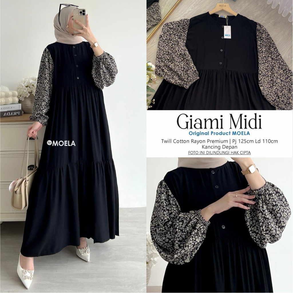 MIDI DRESS MOTIF KOMBINASI BY MOELA