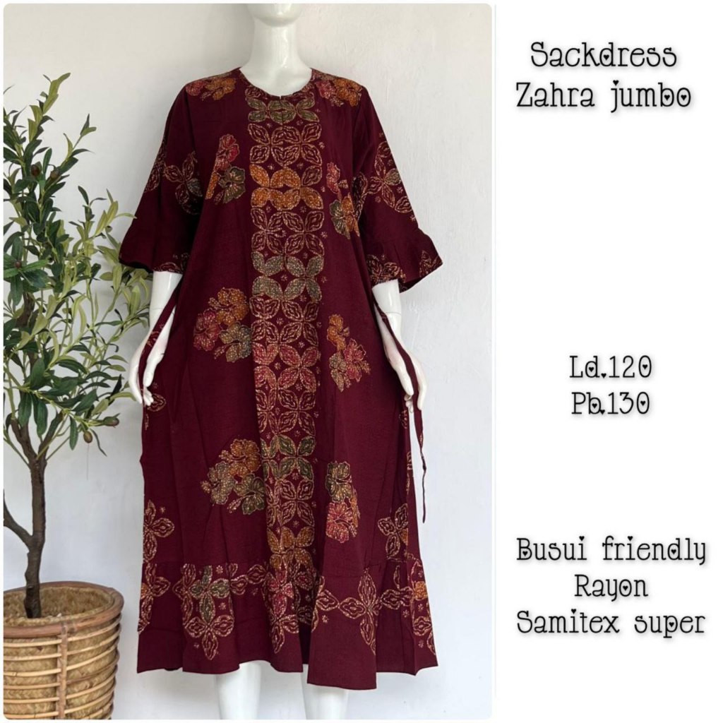 Sackdress Zahra Jumbo Bunga Batik Cap