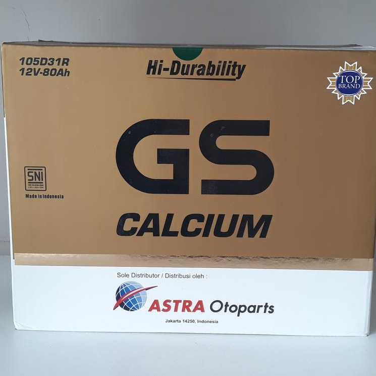 Aki GS Calcium 105D31R 12V 80AH Aki Mobil / Battery GS ASTRA (Aki Kering) Original ASTRA