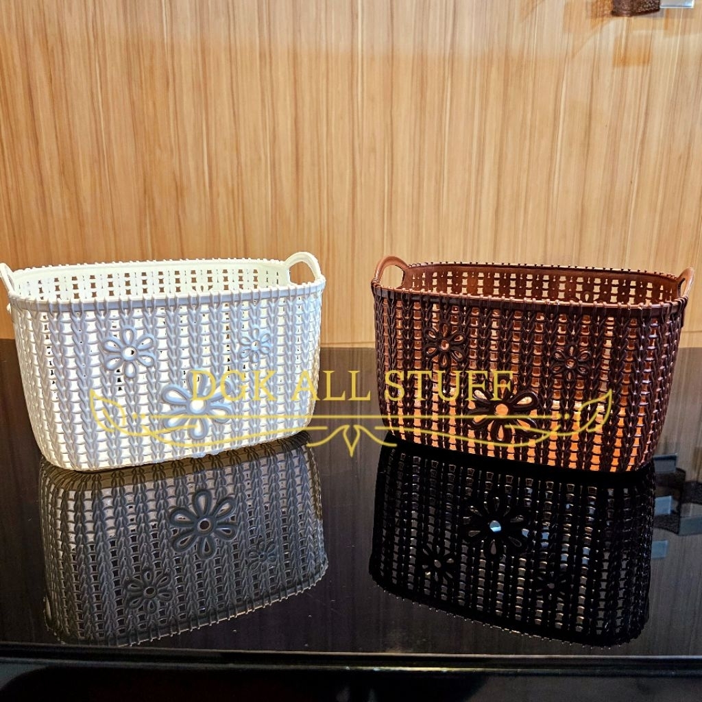 Keranjang Tempat Wadah Kotak Box Penyimpanan Persegi Panjang Serbaguna Multifungsi Makeup Make up Sk