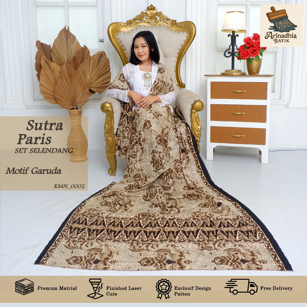 Lembaran Kamen Sutra Paris Endek Jumputan Bali Bahan ATBM Premium Ukuran Jumbo - Batik Arinadhia
