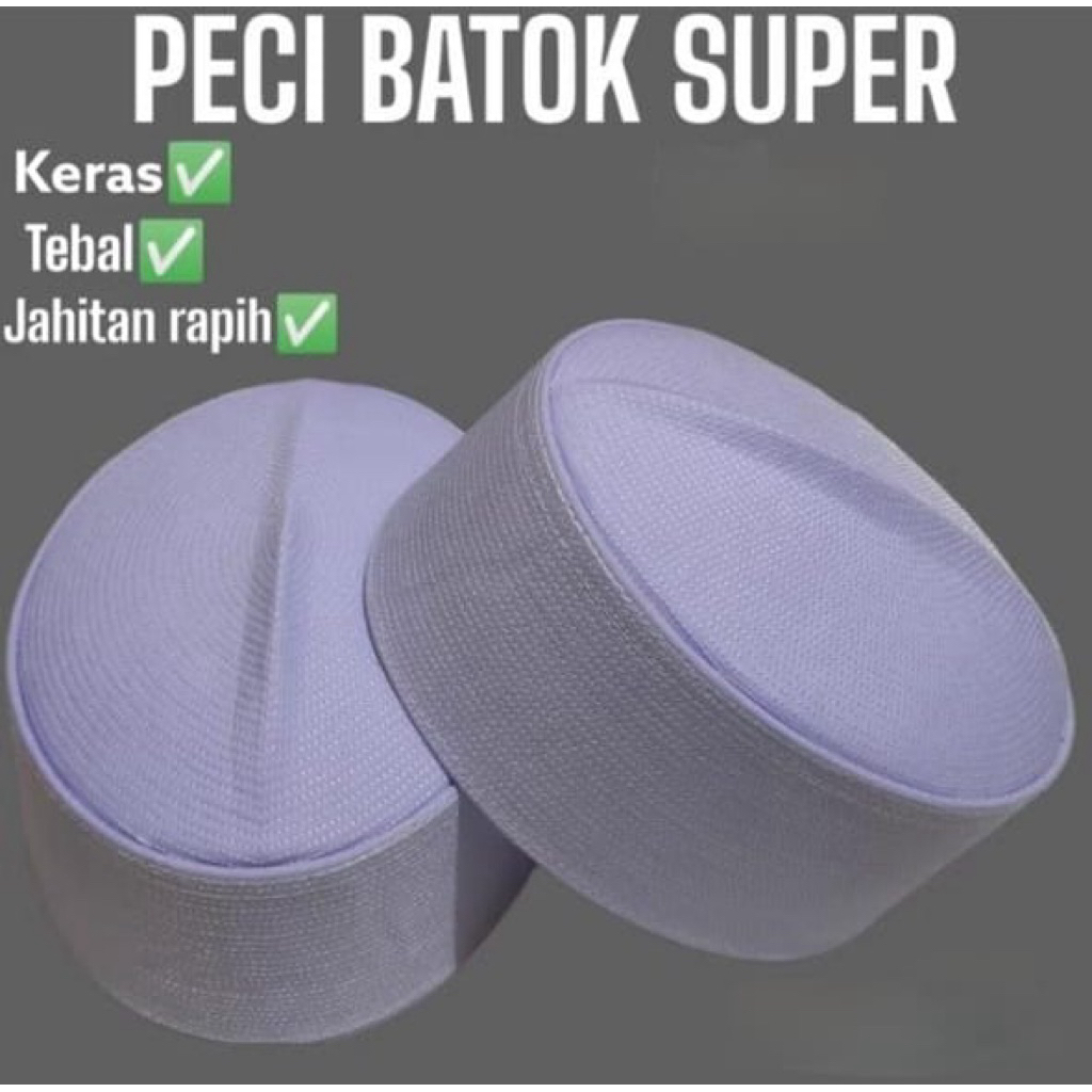peci/Kopiah songkok batok Putih Tinggi 6/8 Cm