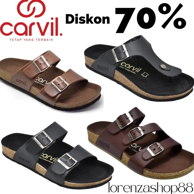 KODE O27X DISKON LEBARAN 8RB  Sandal Kulit Pria Coklat Terbaru 225 Kualitas Premium Original Asli Aw