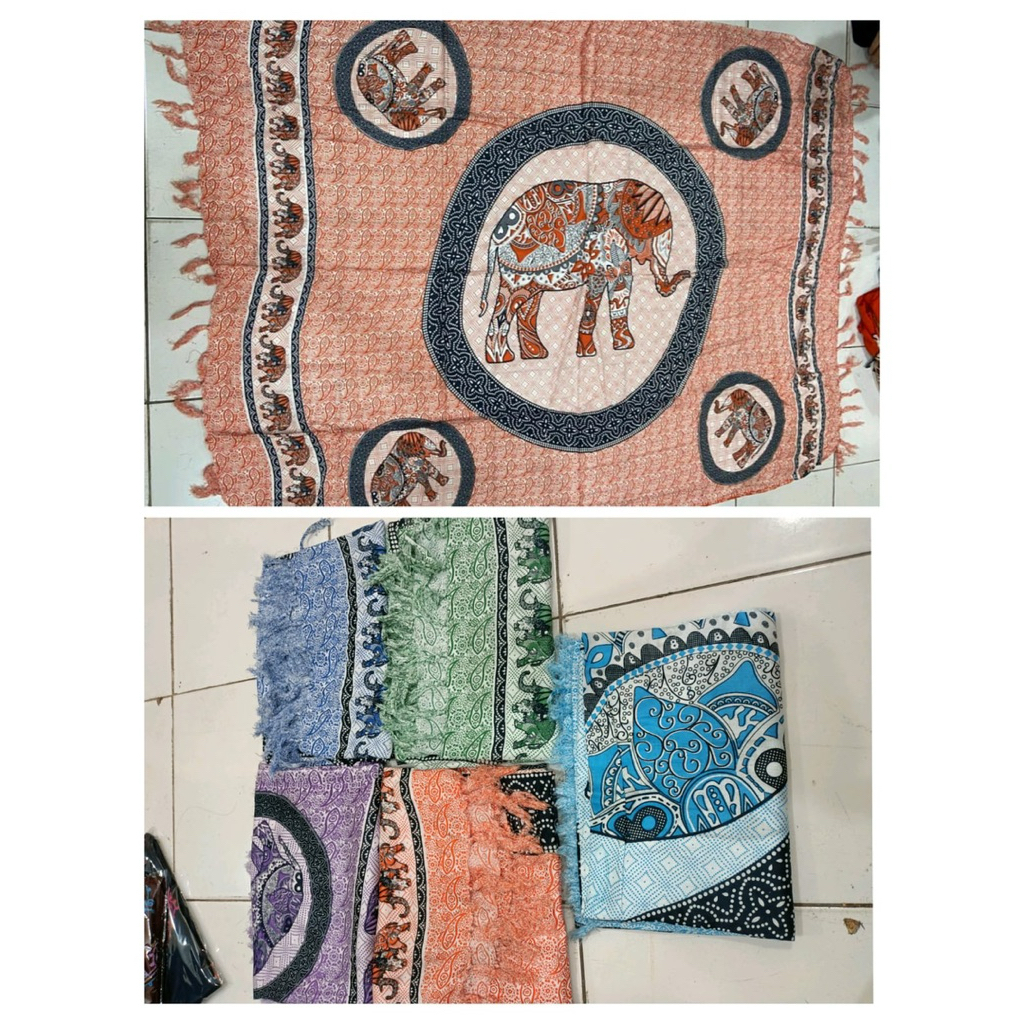 Kain Pantai Bali  / Oleh Oleh Khas Bali / Sarung Pantai Bali Motif Gajah Besar