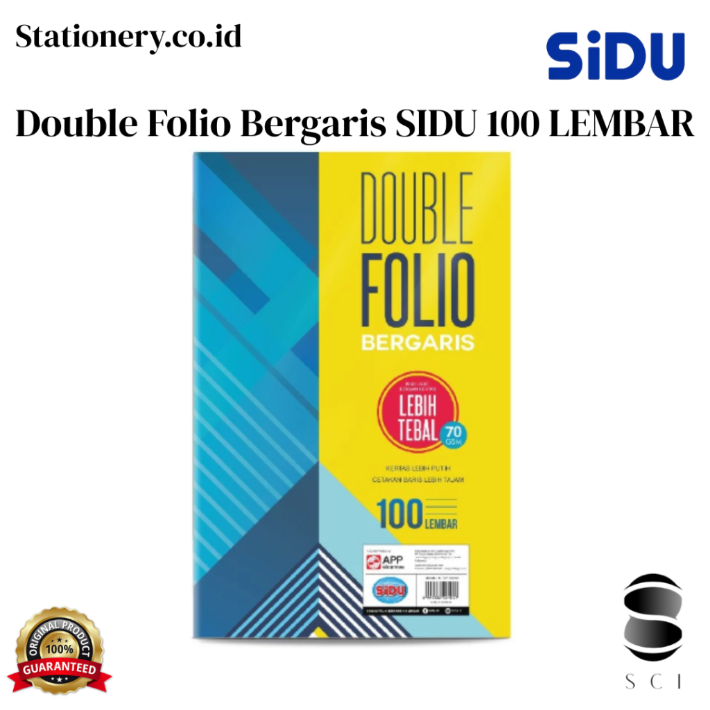 

Kertas Double Folio Bergaris Sidu 100 Lembar / Kertas Folio Garis