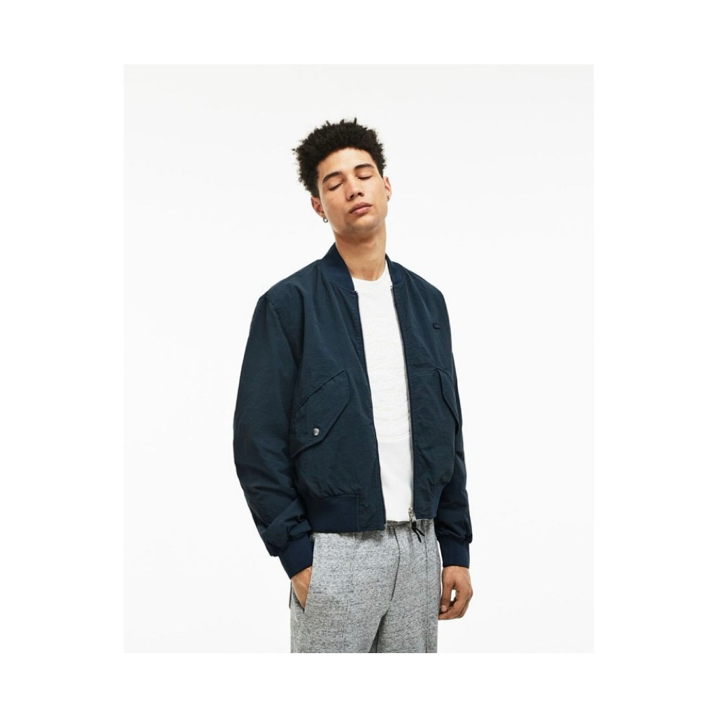 Lacoste Live Reversible Bomber Jacket In Navy