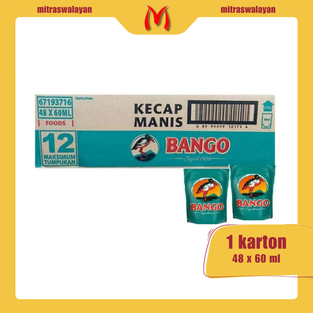 

Kecap Manis BANGO Kemasan Refill 77 ml | KEMASAN KARTON isi 48 pcs