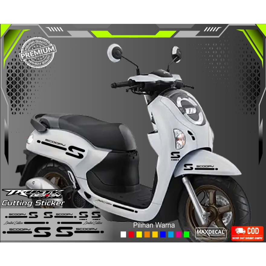 Scoopy Stiker Motor Pilih Warna. STRIPING CUTTING STICKER. CUTTING STICKER. Bisa Request Nama