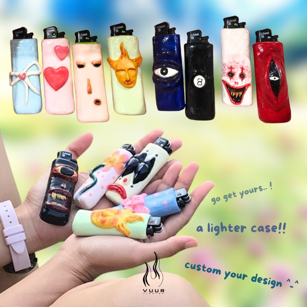 [CUSTOM] LIGHTER CLAY CASE - Cover/tempat korek api cricket handmade