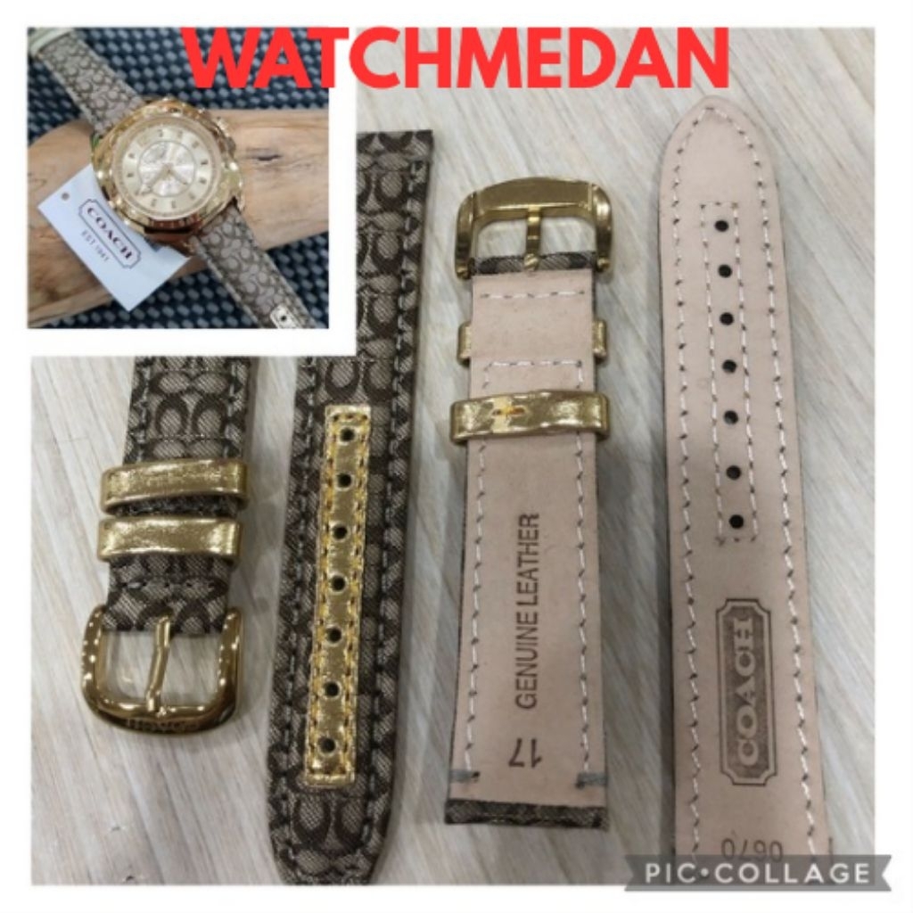 Tali Kulit Jam Tangan  / Strap Kulit Jam Tangan Coach Ukuran 17