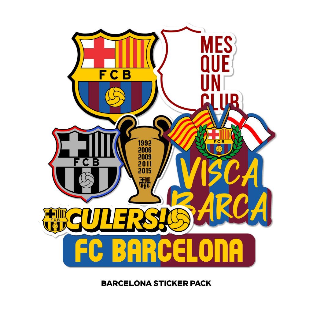 

Stiker Pack Barcelona Sticker Barca Vinyl Ukuran Besar Laminasi Glossy Waterproof Kisscut