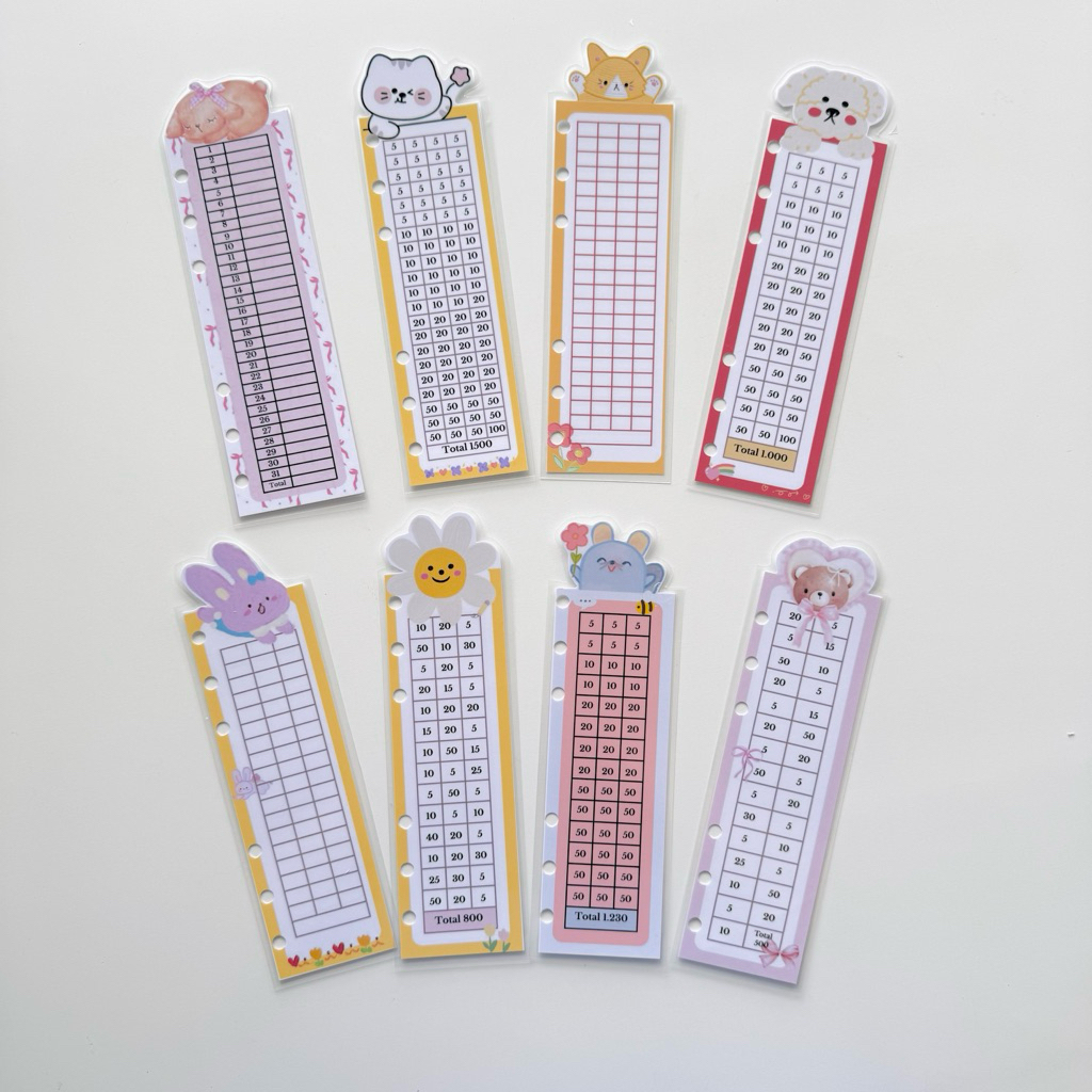 

Pembatas menabung / pembatas binder A6 / penanda / tracker