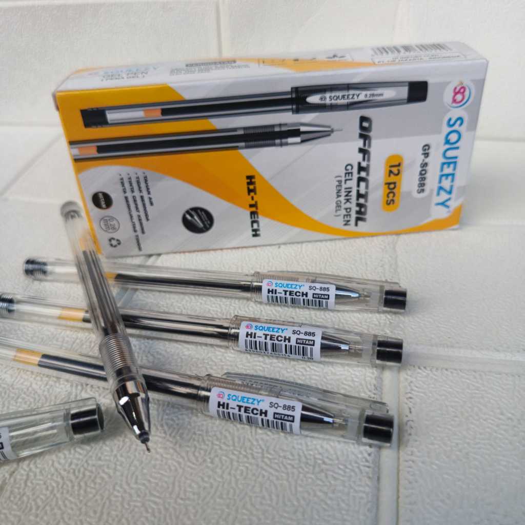

(1PACK=12PCS)Pulpen / Bolpen Gel Pen Hi-Tech / Hitech SQUEEZY 0.28 mm
