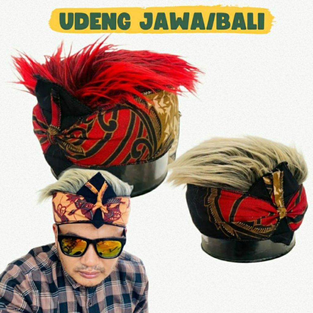 Topi Rambut Udeng Pria Topi Rambut Jawa Bali Batik Topi Rambut Palsu
