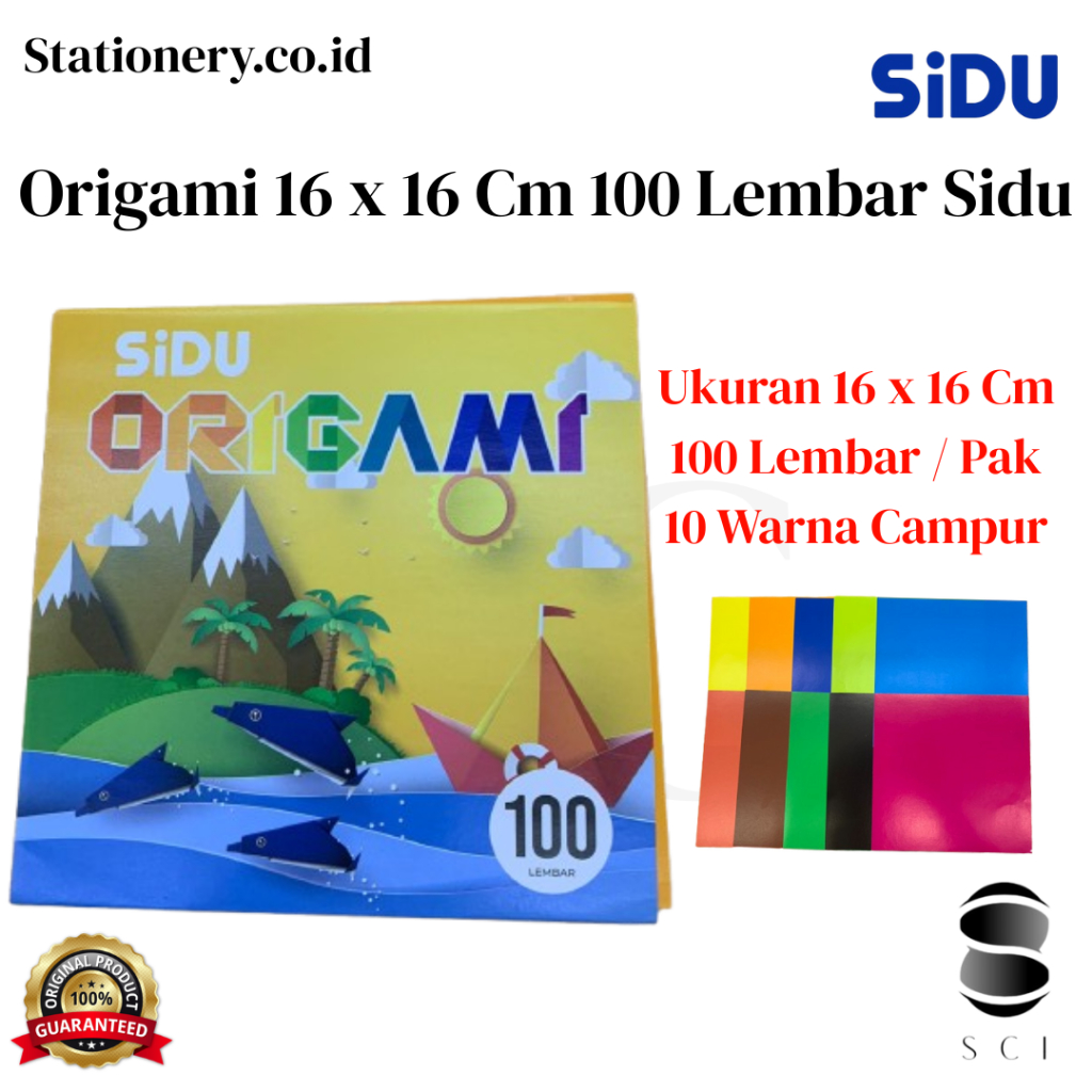 

Kertas Origami Besar Sidu isi 100 Lembar / Kertas Origami Lipat 16 x 16 Cm