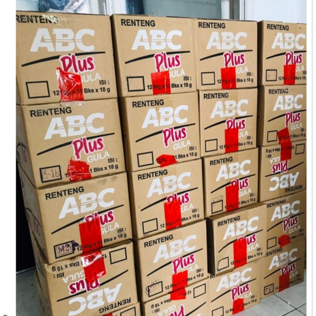 

ABC PLUS kopi hitam + gula 1DOS isi 12 renteng